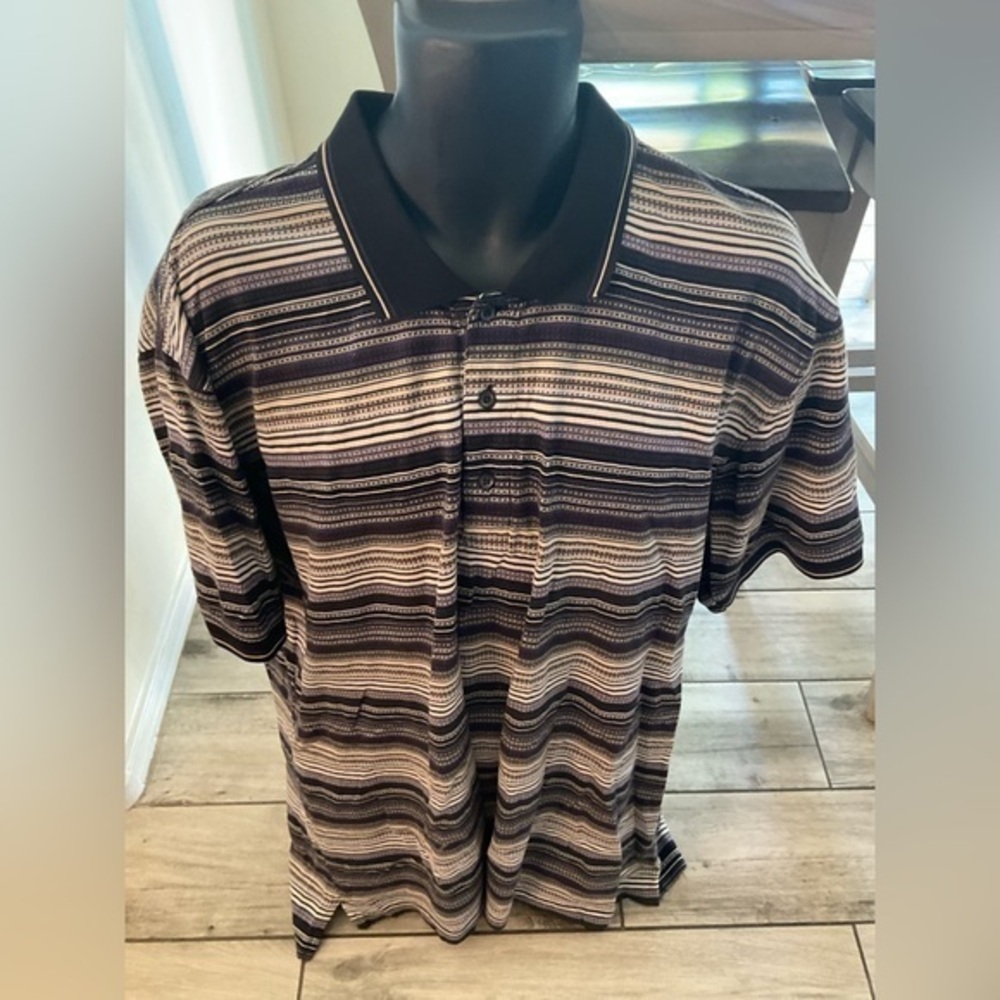 Men’s used size XL izod striped golf polo shirt cotton mercerized
